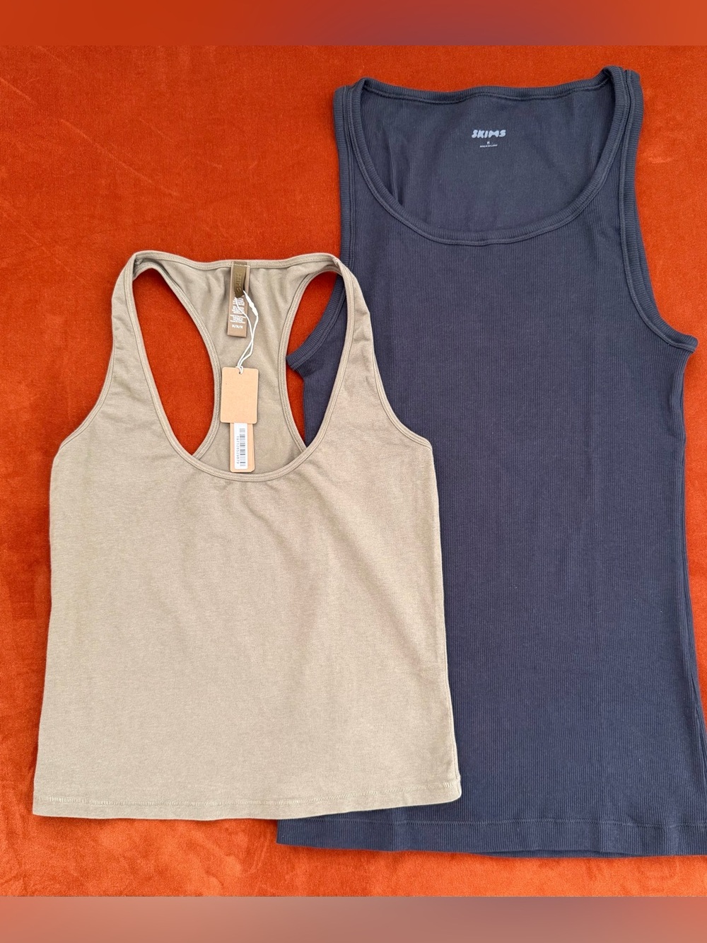 Bundle Of 2 New Skims Tanks 1 With Tags Cotton With Stretch Crop & Boyfriend M